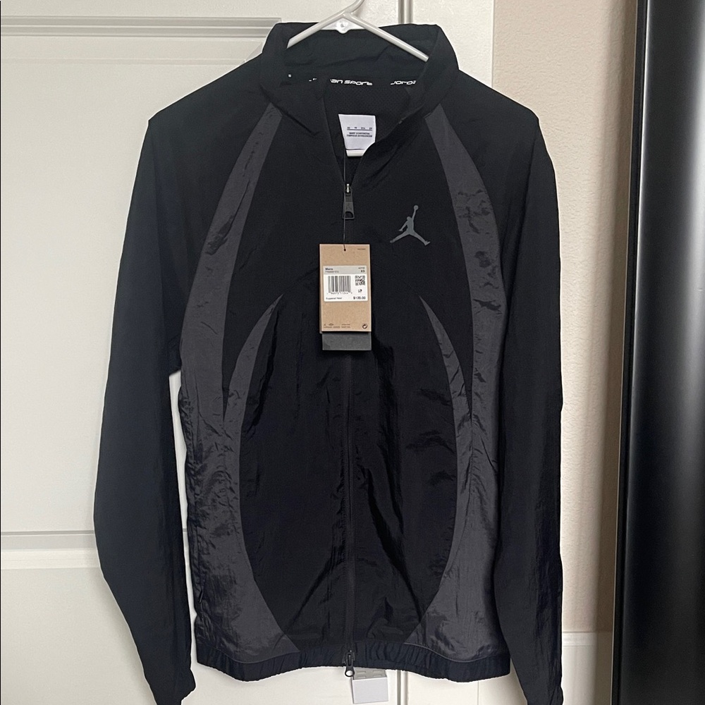 Nike Jordan warm up windbreaker track jacket, black, men’s xs